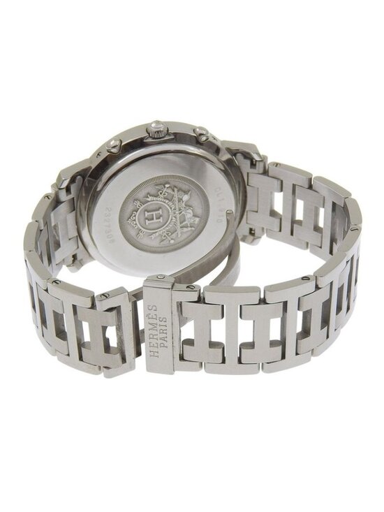 Hermes Clipper Stainless Steel Quartz Chronograph Black Dial Watch main image 4